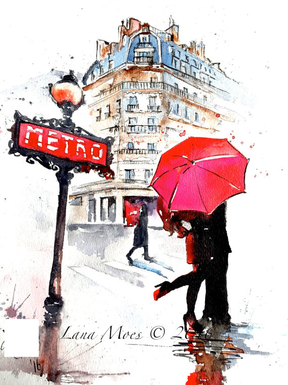 570x760 Watercolor Rain In Paris