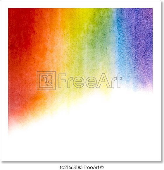 561x581 Free Art Print Of Watercolor Rainbow Background. Painted