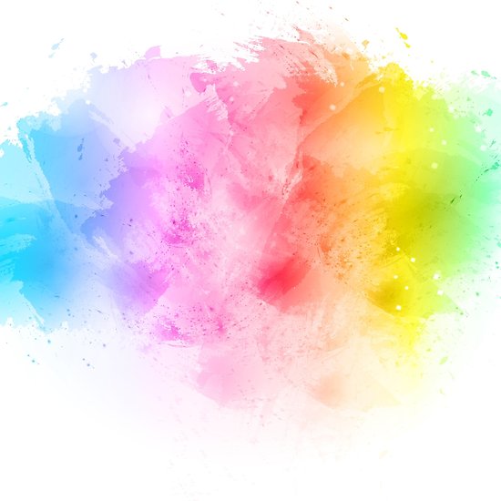 550x550 Rainbow Abstract Artistic Watercolor Splash Background Posters By