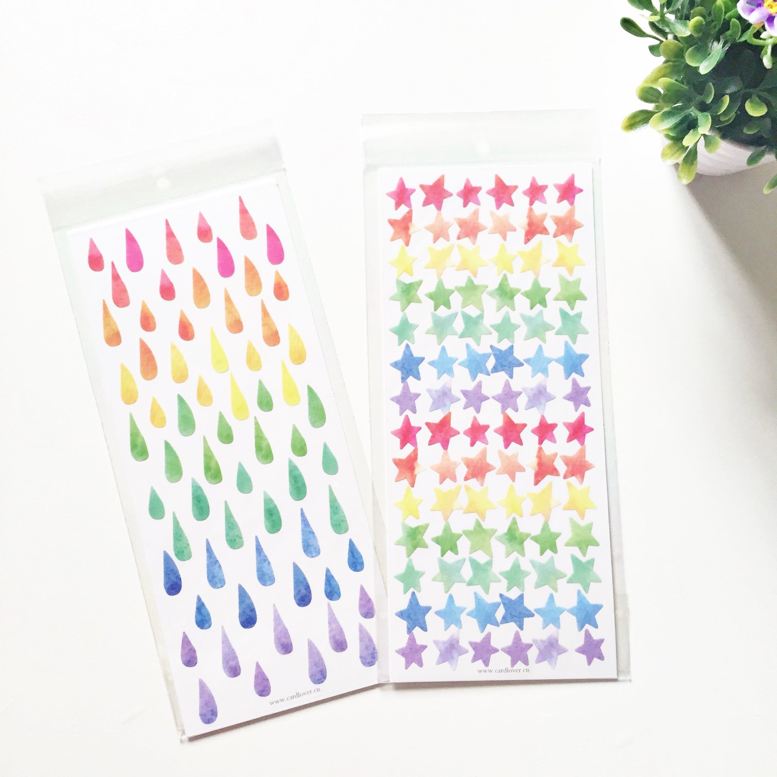 1600x1600 Simple Heart Sticker Rainbow Watercolor Raindrops Amp Stars