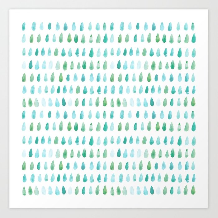 700x700 Watercolor Raindrops Art Print By Motonika Society6