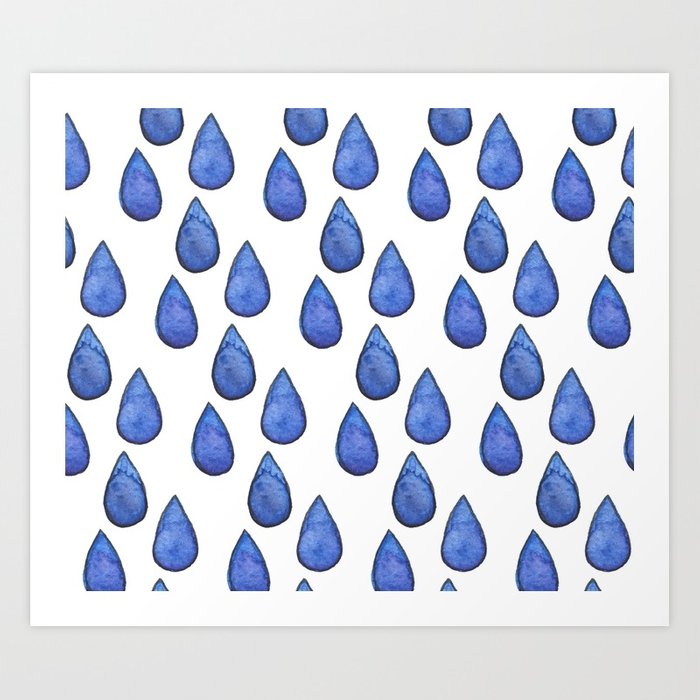 700x700 Watercolor Raindrops Art Print By Glossbones Society6