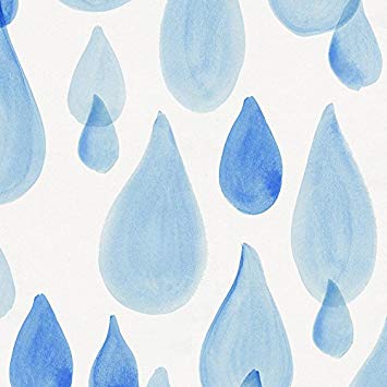 355x355 Carousel Designs Blue Watercolor Raindrops Fabric By