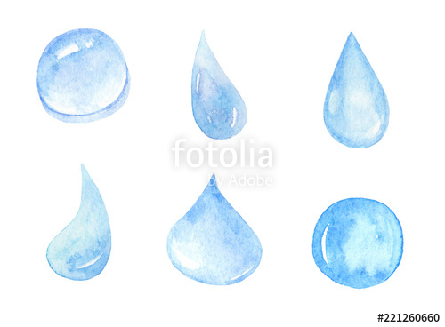 500x368 Collection Of Watercolor Raindrops. Stock Photo And Royalty Free