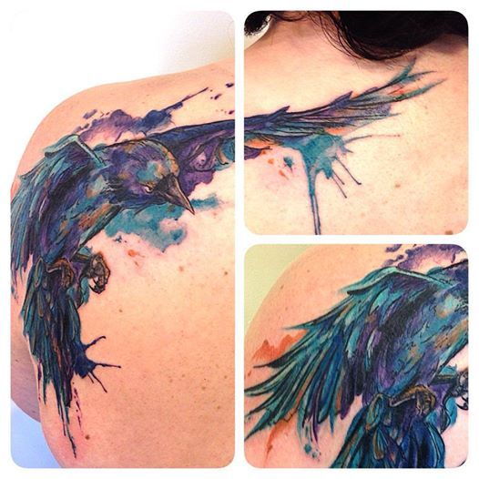 526x526 Watercolor Tattoo Raven