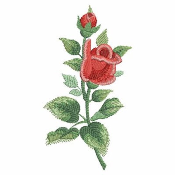 570x570 Watercolor Red Rose Holiday Valentine Machine Embroidery Etsy