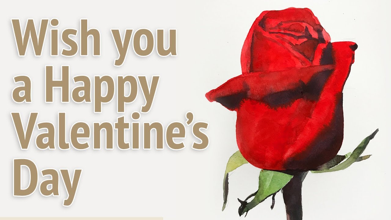 1280x720 Watercolor Painting Of A Red Rose