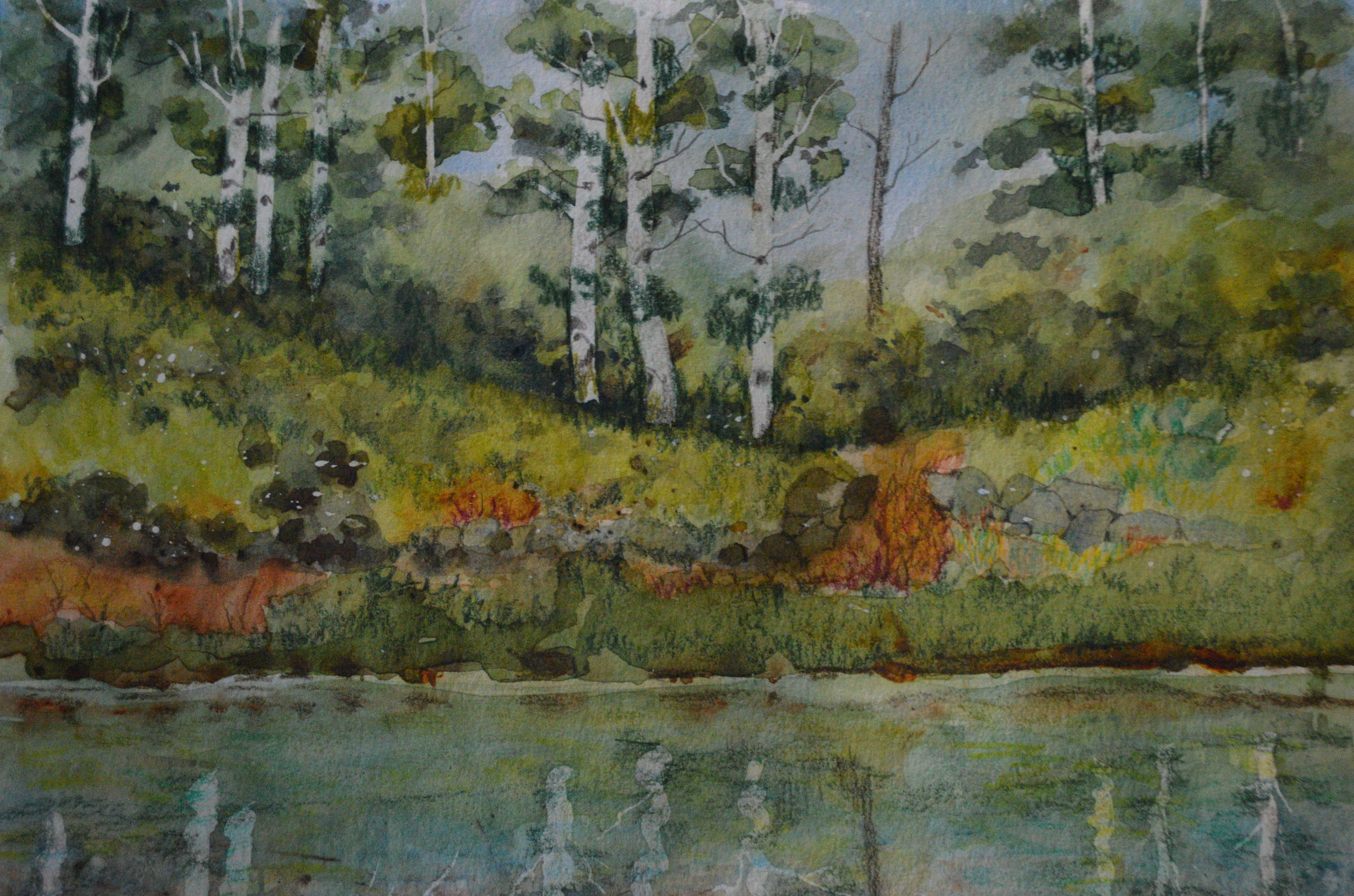 3000x1986 Fine Art Painting Aspen Tree Watercolor Painting Original Etsy