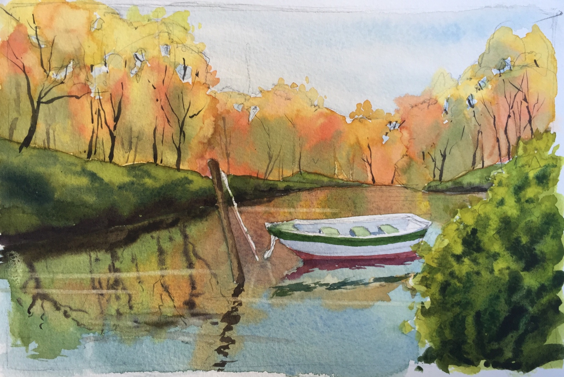 1949x1302 Painting Reflections In Watercolor Fun Lake Scene Teaches