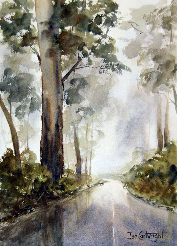 578x800 Reflections On The Road And Road Edges Watercolor Demo.