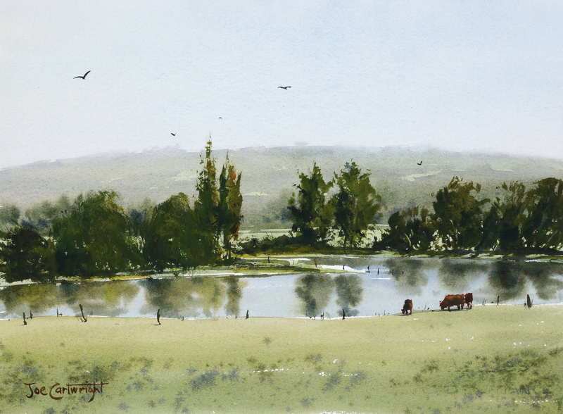 800x588 Plein Air Painting With Watercolors Of Pond Hills And Reflections