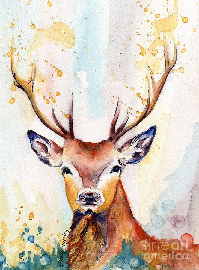 664x900 Red Deer Watercolor Painting By Melly Terpening