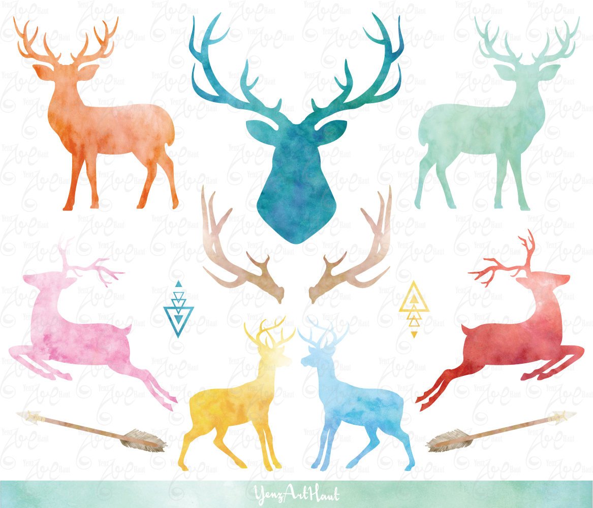 1167x1000 Watercolor Deer Watercolor Reindeerpack Etsy
