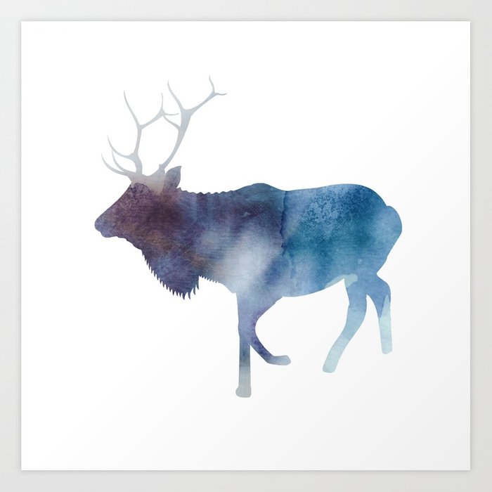 700x700 Watercolor Reindeer Art Print By Emshafer Society6