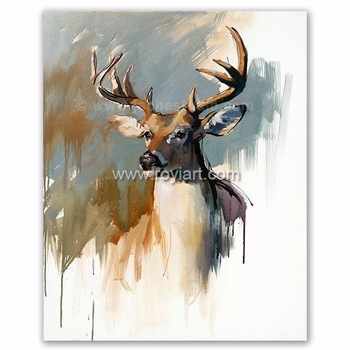 350x350 Christmas Decorative Watercolor Deer High Quality Animal Oil