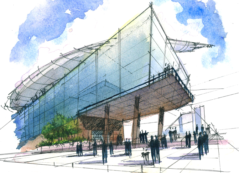 763x552 Conceptual Architectural Watercolor Renderings And Design Charrettes