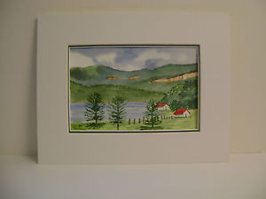 300x225 Original Watercolor Painting Lake Lure, North Carolina View From