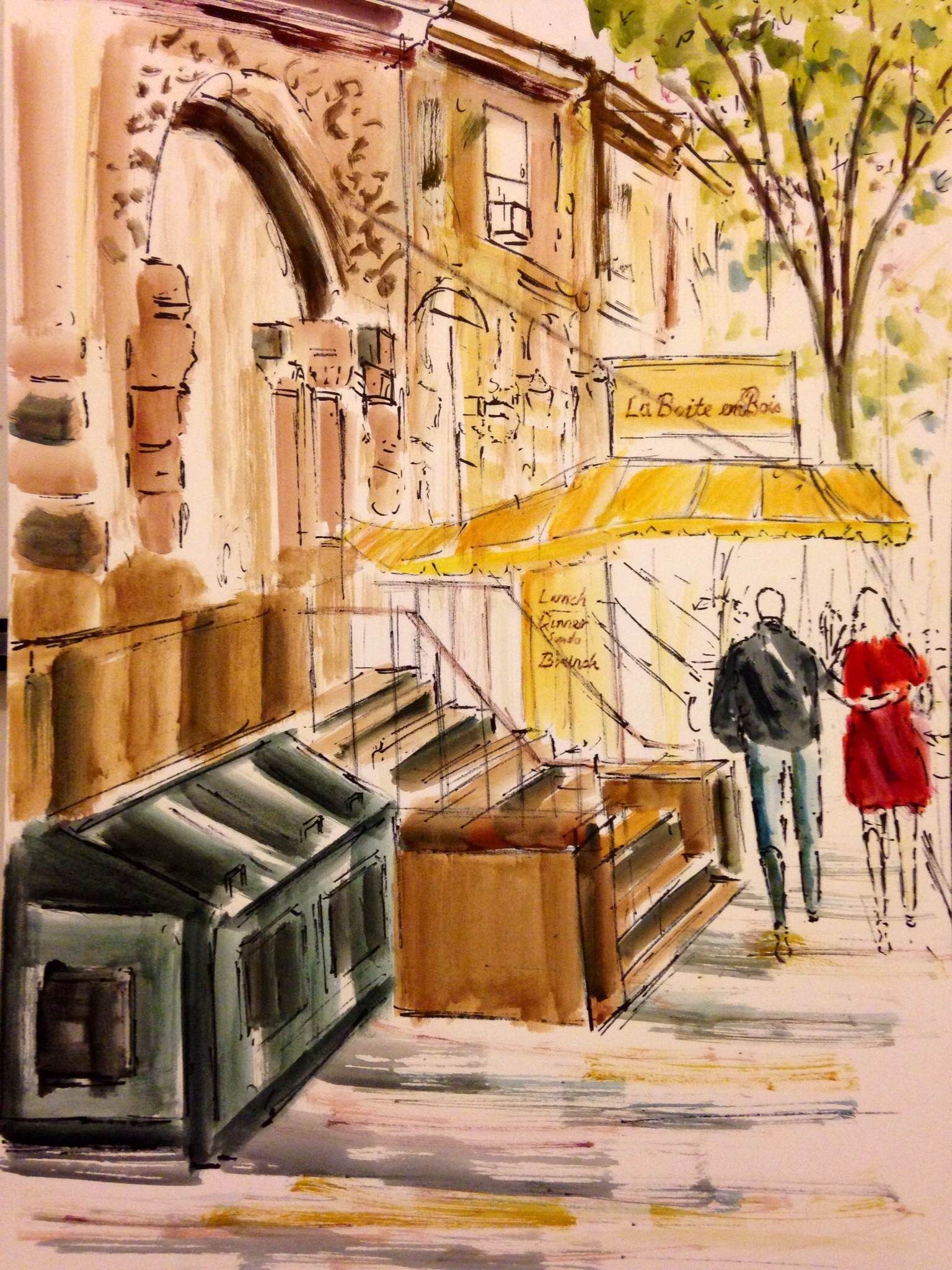 1536x2048 A Watercolor By Enrico Miguel Thomas Of La Boite En Bois, A French