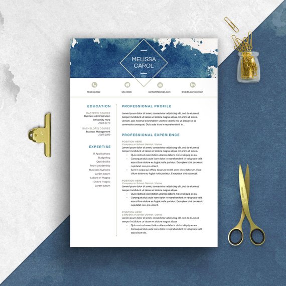 570x570 Modern Resume Template Word 1 3