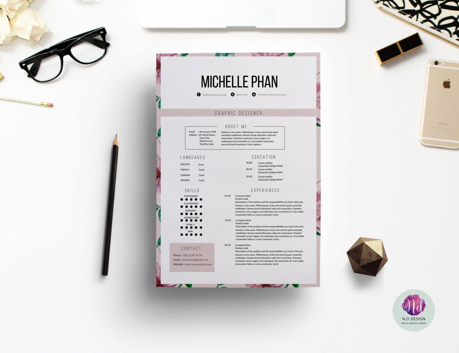 1500x1154 Best Solutions Of Floral Designer Resume Template Lovely