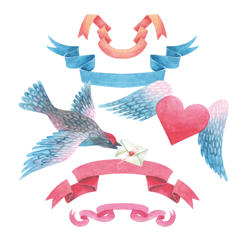 800x800 4 Color Ribbon Vector For Color Watercolor Ribbon Free Download