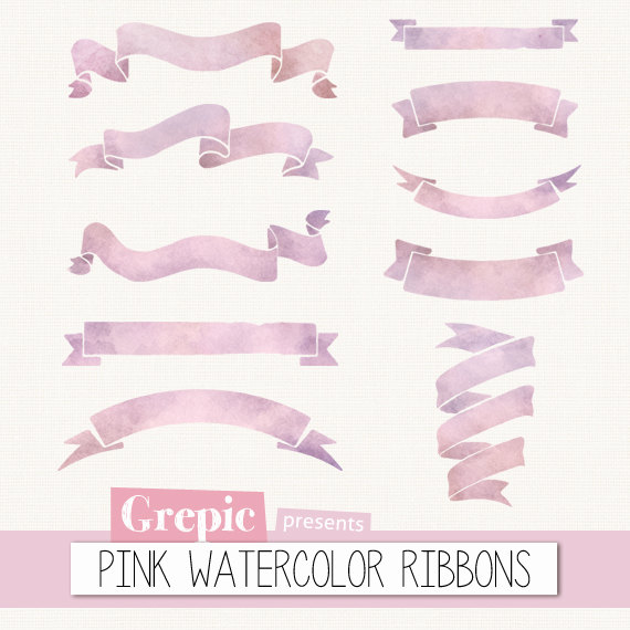 570x570 Watercolor Ribbon Clip Art Watercolor Watercolour