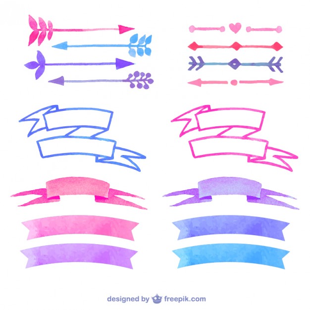 626x626 Watercolor Ribbons And Dividers Vector Free Download