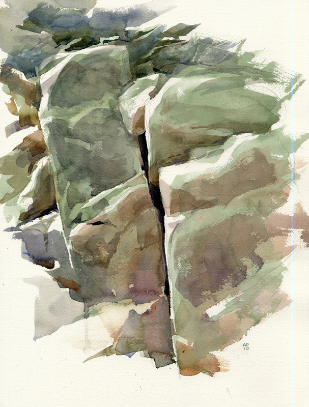 607x800 Rocks In The Afternoon, 2010 Watercolor Blue Mountain