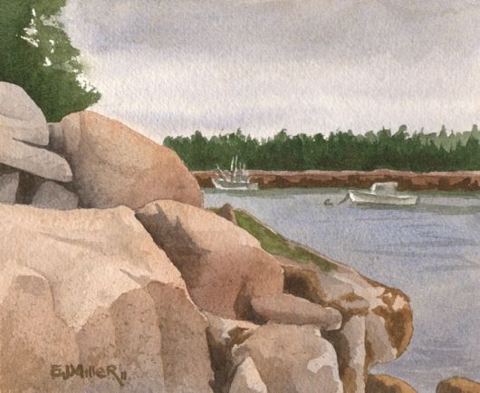 530x434 Watercolor Painting Rocks