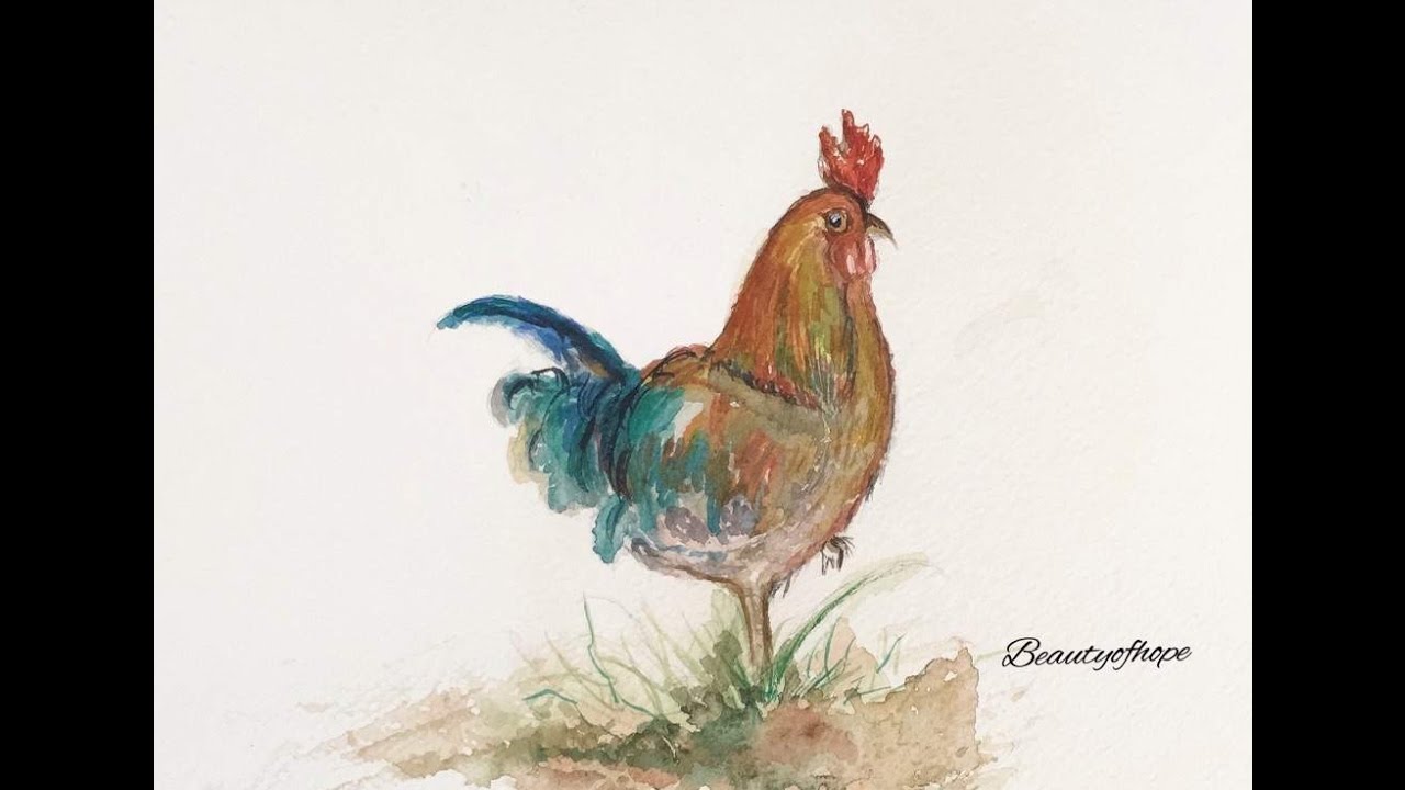 1280x720 How To Paint Rooster In Watercolors