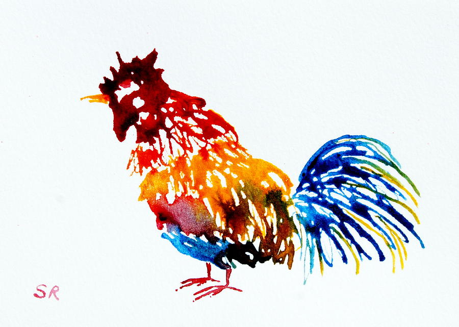 900x641 Rooster Painting By Sarah Rosedahl