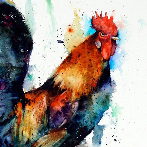 513x513 Watercolor Painting Of Birds By Dean Crouser