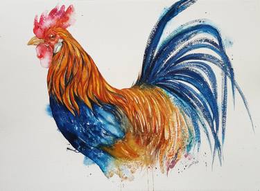 375x276 Barnyard Rooster Painting By Arti Chauhan Saatchi Art