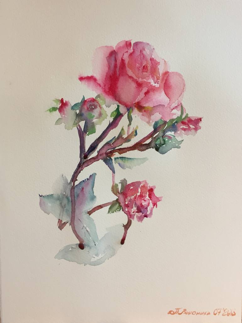 770x1027 The Watercolor Rose Painting By Veronika Pestova Saatchi Art