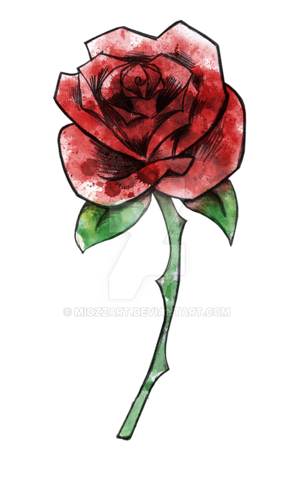 600x974 Watercolor Rose By Miozzart