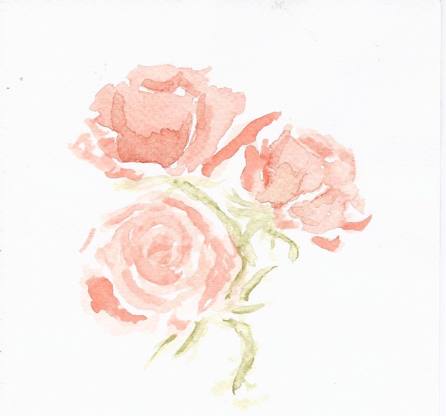 900x841 Watercolor Rose By Thecorinna