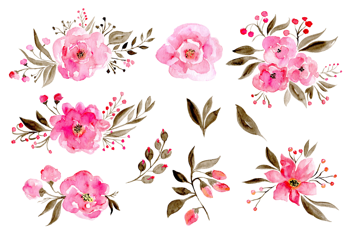1160x772 Romantic Watercolor Flowers