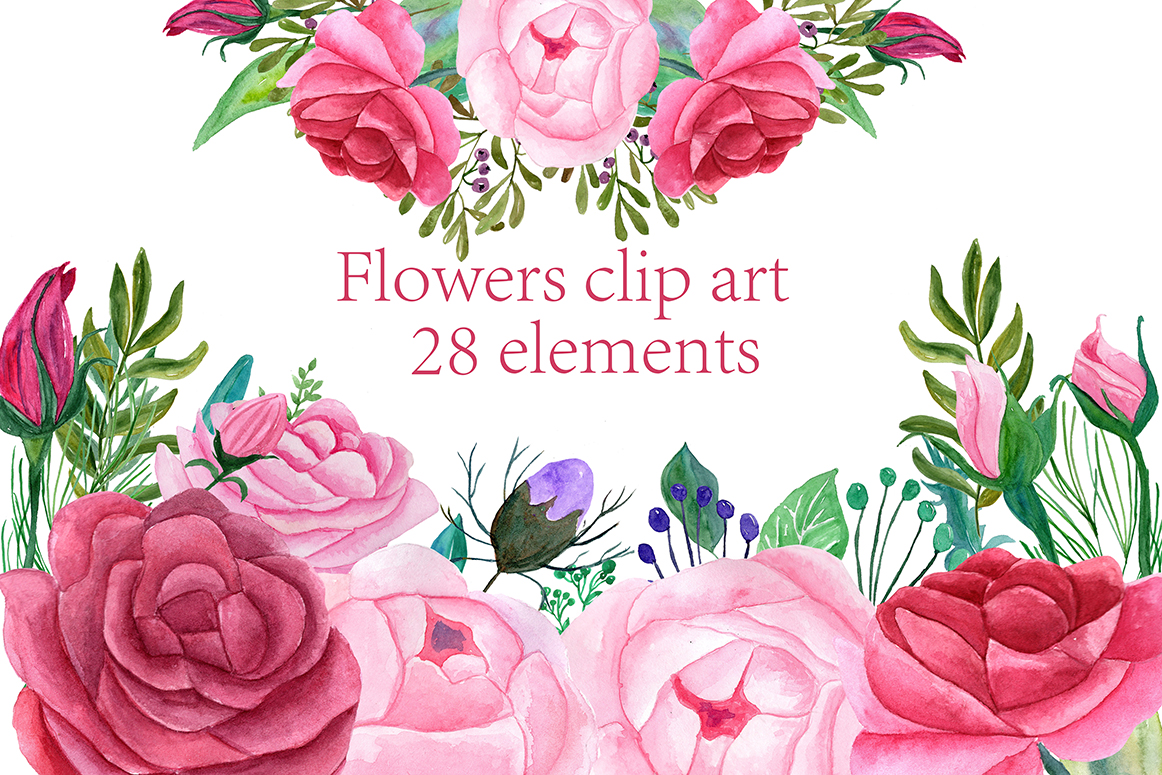 1162x775 Watercolor Roses Clipart