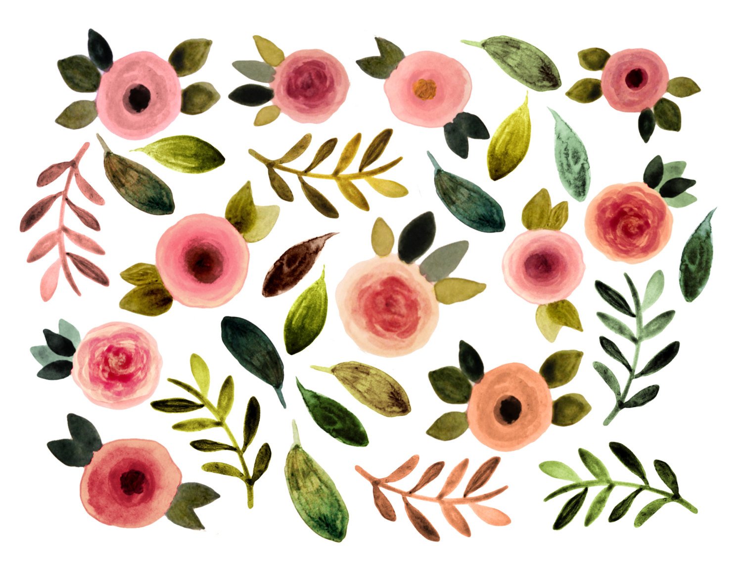 1500x1159 Floral Clipart Watercolor Flowers Clipart Spring Clipart Etsy