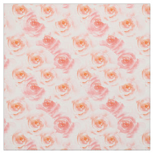 307x307 Pink Watercolor Roses Fabric Zazzle