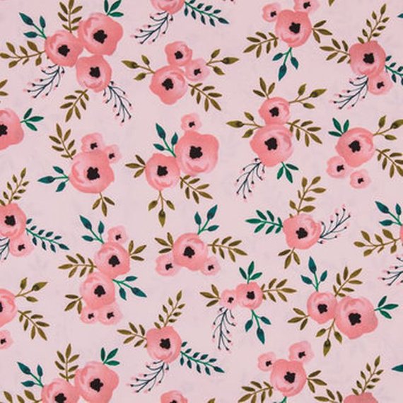 570x570 Watercolor Rose Fabric By The Yard Pink Rose Fabric Pink Etsy