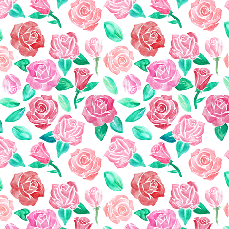 470x470 Watercolor Roses Fabric