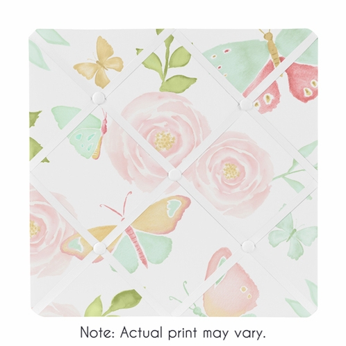 498x498 Blush Pink, Mint And White Watercolor Rose Fabric Memory Memo