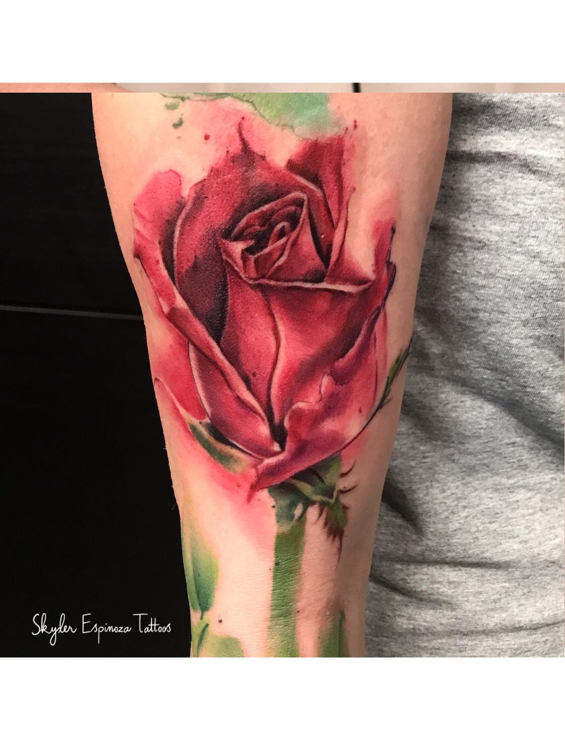 1122x1452 Watercolor Rose Tattoo By Skyler Espinoza Locationcertified