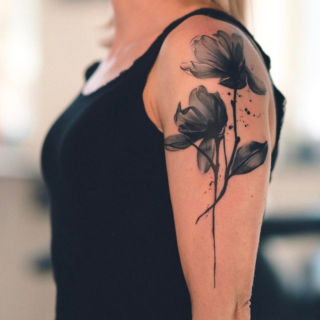 1024x1024 Watercolor Flowers Tattoo