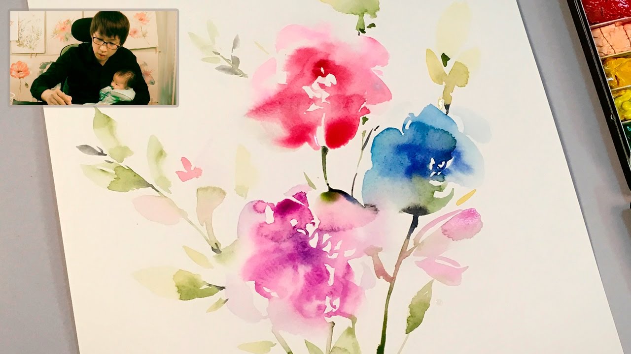 1280x720 Lvl3] Watercolor Flowers Tutorial