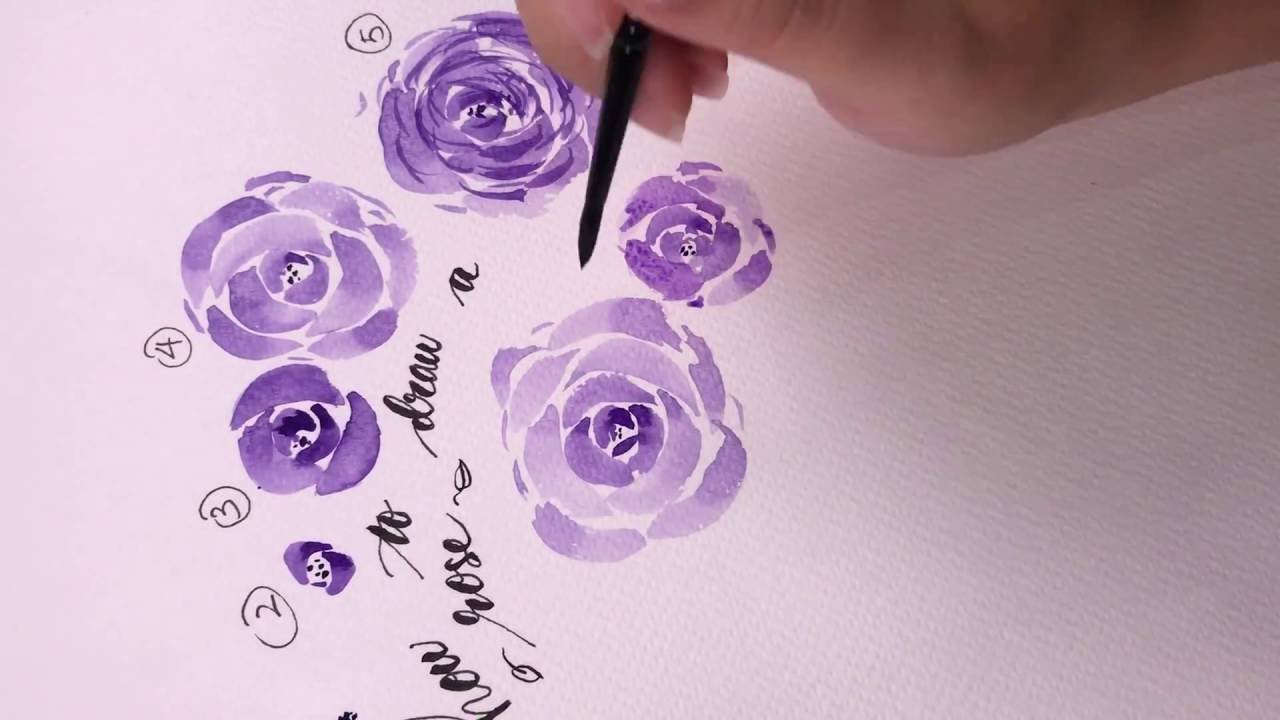 1280x720 Watercolor Rose Tutorial