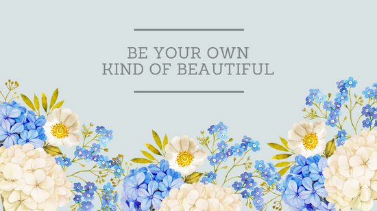550x309 Blue Watercolor Flowers With Quote Desktop Wallpaper