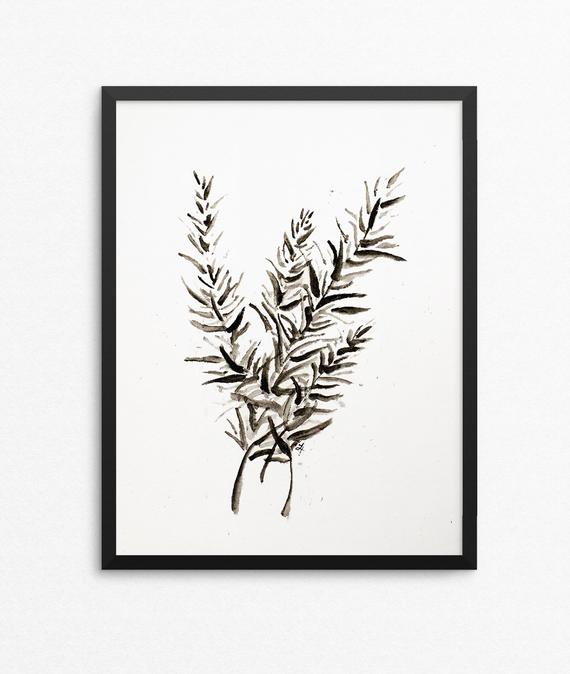 570x674 Rosemary Watercolor Print