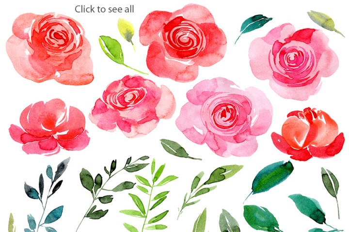 720x479 Red Amp Pink Watercolor Roses Png By Watercolorflowers